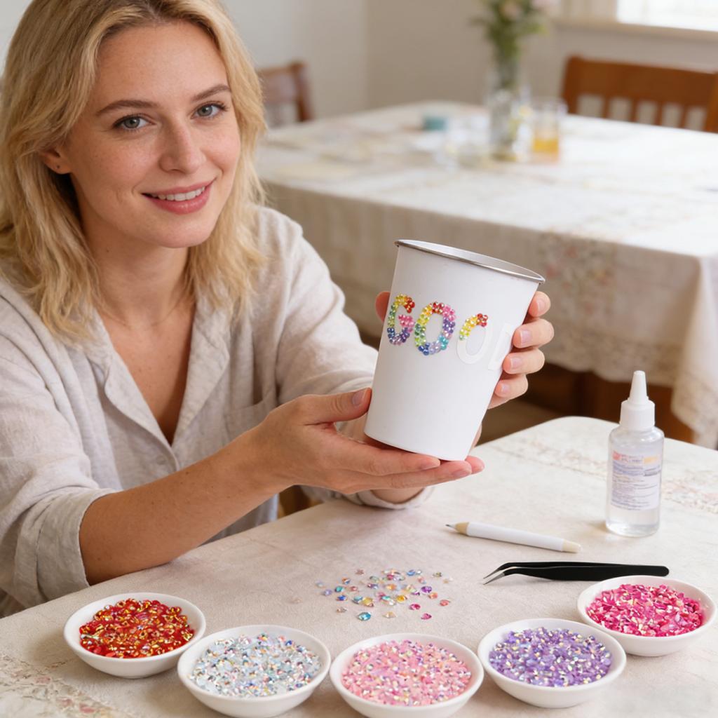 30000 Bucăți Strassuri Rășină Cu Pensetă Pentru Strălucire, Multicolor 3mm Cristal Cu 3 Bucăți 10ml Adeziv Bijuterii Pentru Meșteșuguri Unghii Machiaj