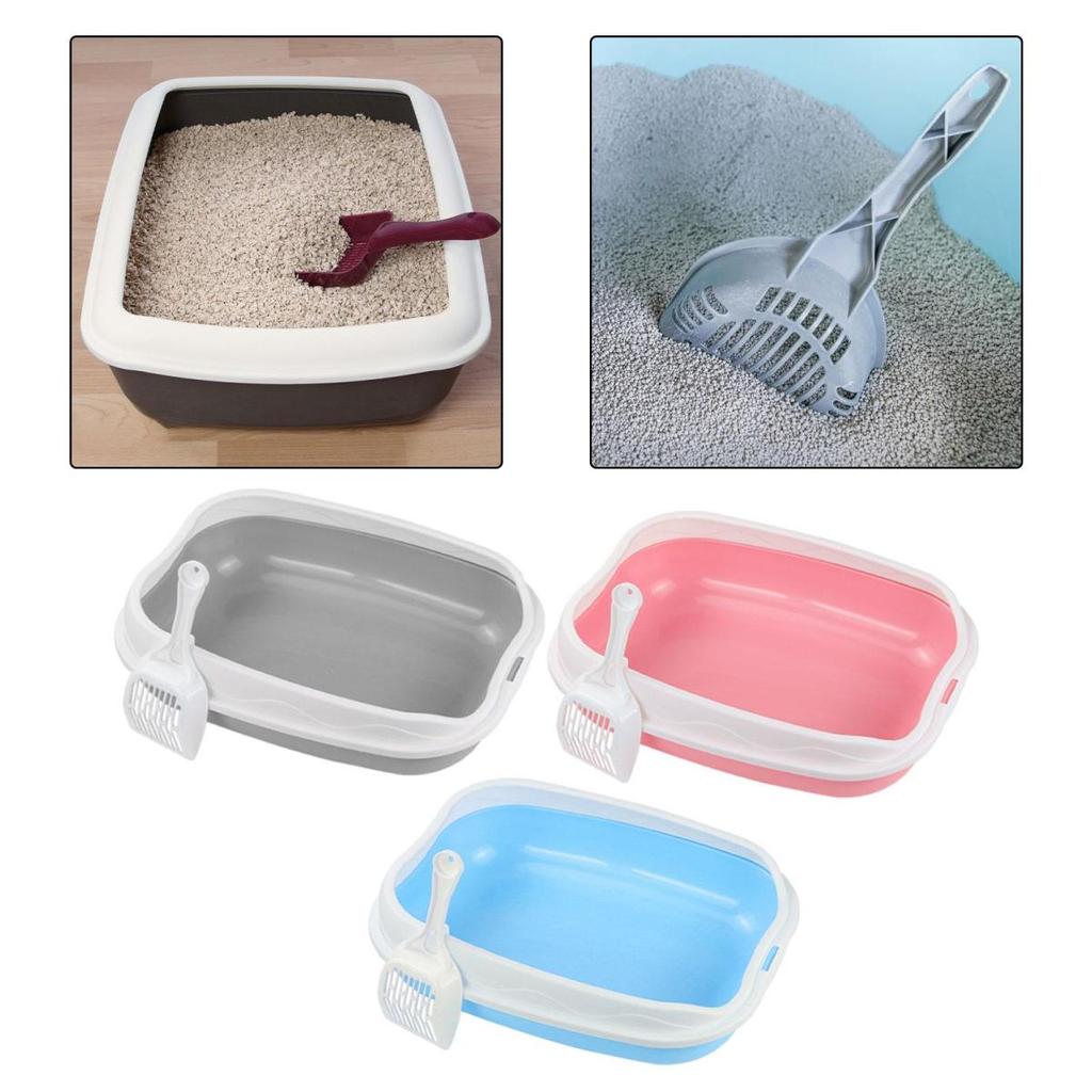 New Convenient and essential semi-enclosed cat litter box - Practical and easy-to-install toilet for kittens and small animals,