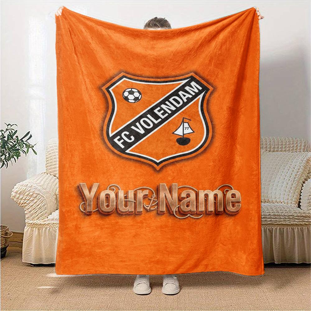 Name Custom FC Volendam Print Flannel Blanket High Quality Warm Comfortable Cover for All Seasons Perfect for Gifts Home Decor