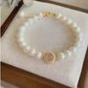 S925 Silver Pink Chalcedony and Pearl Jewelry Set: Bracelet, Necklace, Ring, Earrings - Perfect Gift for Girlfriends & Besties