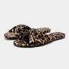 Leopard Print Slippers Women's Fashion Flat Bottom Round Head Leisure Vacation Word with Sandals