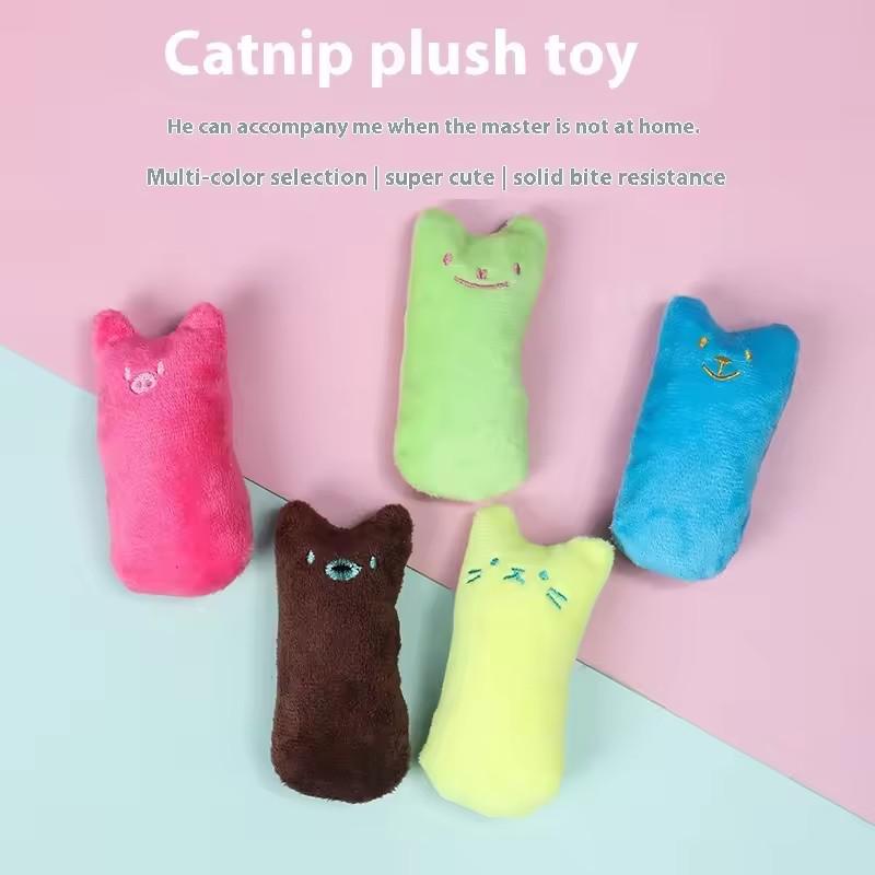 Catnip Plush Thumb Toy For Cats Bite Resistant Teething Toy Self-Play Molar Chew Toy To Relieve Boredom Interactive Pet Supplies
