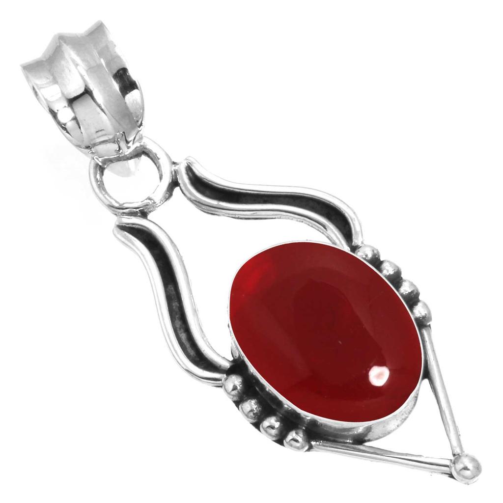 925 Sterling Silver Pendant Women Gemstone Handmade Jewelry Engagement Gift Amber Amethyst Black Onyx Carnelian Garnet Quartz Green Onyx Gold Stone