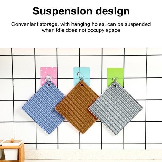4Pcs Silicone Trivet Mats for Hot Dishes Heat Resistant Hot Pads Pot Holders Flexible Placemats Non-Slip Multi-Purpose Kitchen Tool