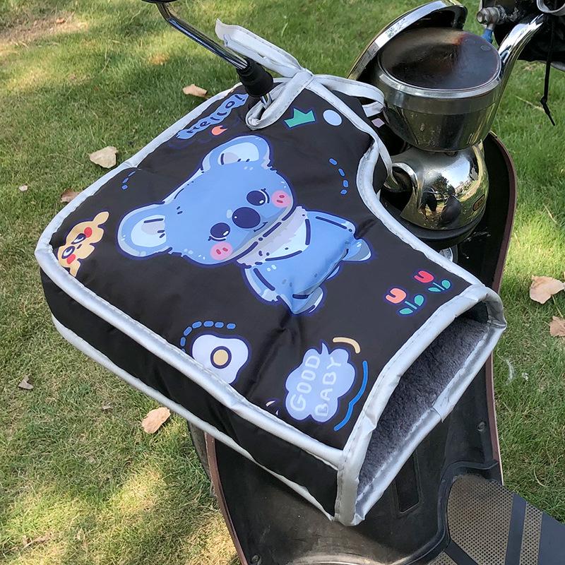 Electric Bicycle Winter Handlebar Cover: Waterproof, Windproof, Thick Fleece Gloves for Cold-Proof Riding