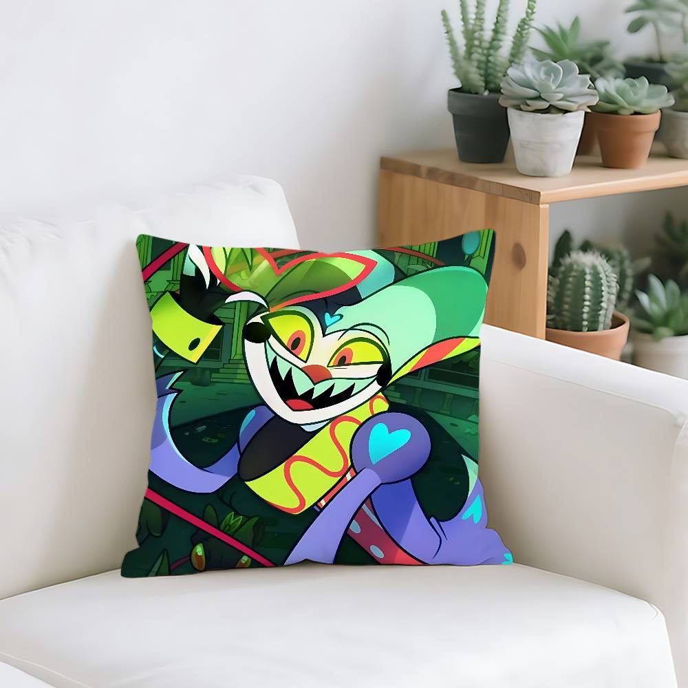 Urocza poszewka na poduszkę A-Helluva Boss-H Poszewka na poduszkę do rzucania Miękka Urocza Poszewka na poduszkę do samochodu Kanapa Poszewka na poduszkę Poliester Z zamkiem błyskawicznym