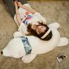 60/80/100CM Soft Lying Polar Bear Plushie Pillow Lovely White Cushion Stuffed Dolls Sleeping Toy for Girls Gifts