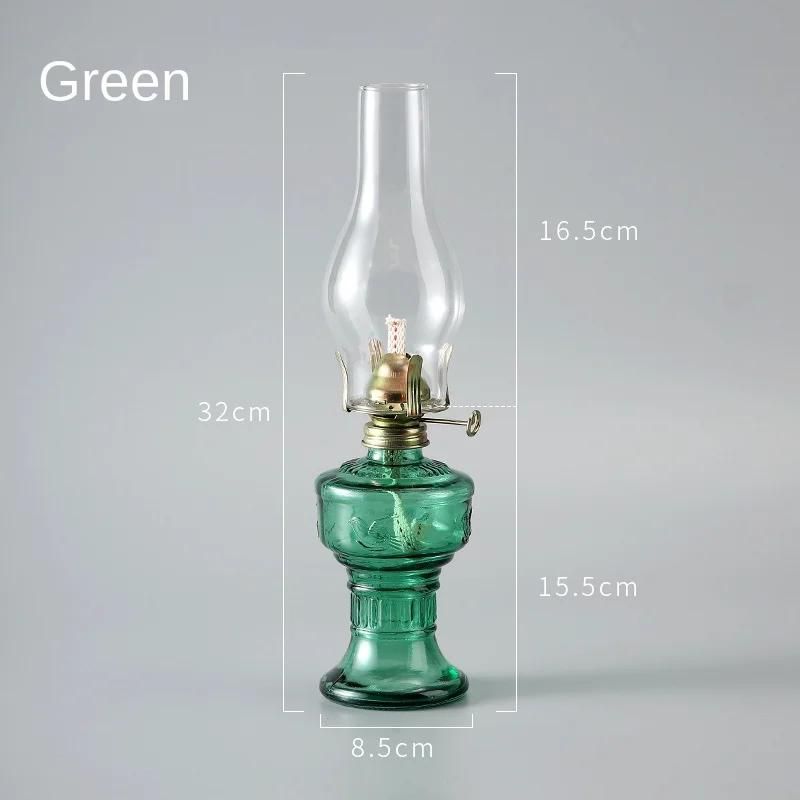 Rural Oil Lamp Lantern Glass Kerosene Lamp Retro Indoor Oil Lamp Home Decoration Lighting Oil Lamp
