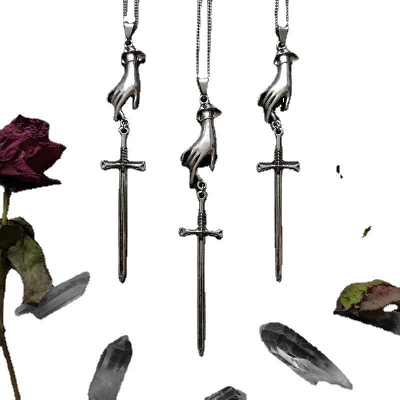 Medieval Sword Pendant Necklace With Alloy Material For Men And Women