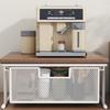 Desktop Coffee Station Organizer, Multifunctional Countertop Storage Shelf with Drawer, Cup Holder & Spice Rack, Kitchen