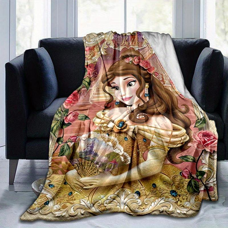 1 Stück Disney Prinzessin Belle Kuscheldecke Heimdekoration, Sofabezug, Outdoor, Geschenk für Sie, Flanelldecke, Schlafzimmer, Wohnzimmer, Reise, Camping