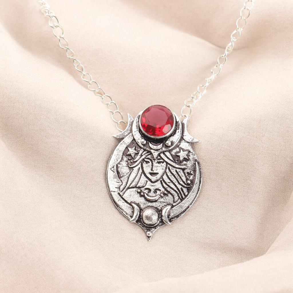 Pink Rubellite Natural Gemstone Handmade 925 Oxidized Silver Necklace Pendant CP-22-13