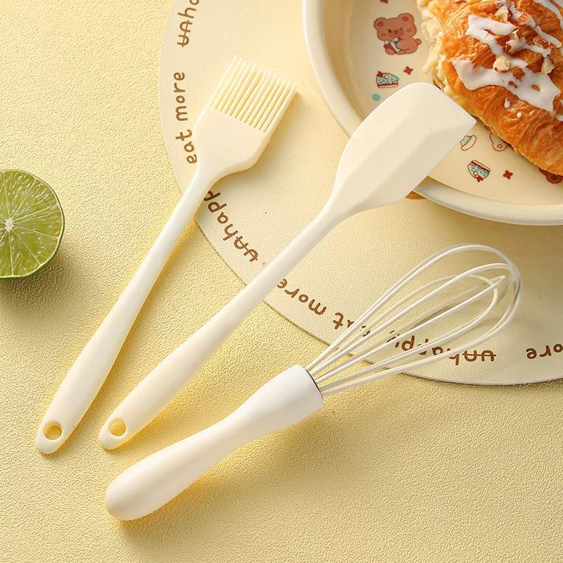 Mini Set da Cottura in Silicone: Spatola, Frusta e Pennello da Cucina Resistenti al Calore