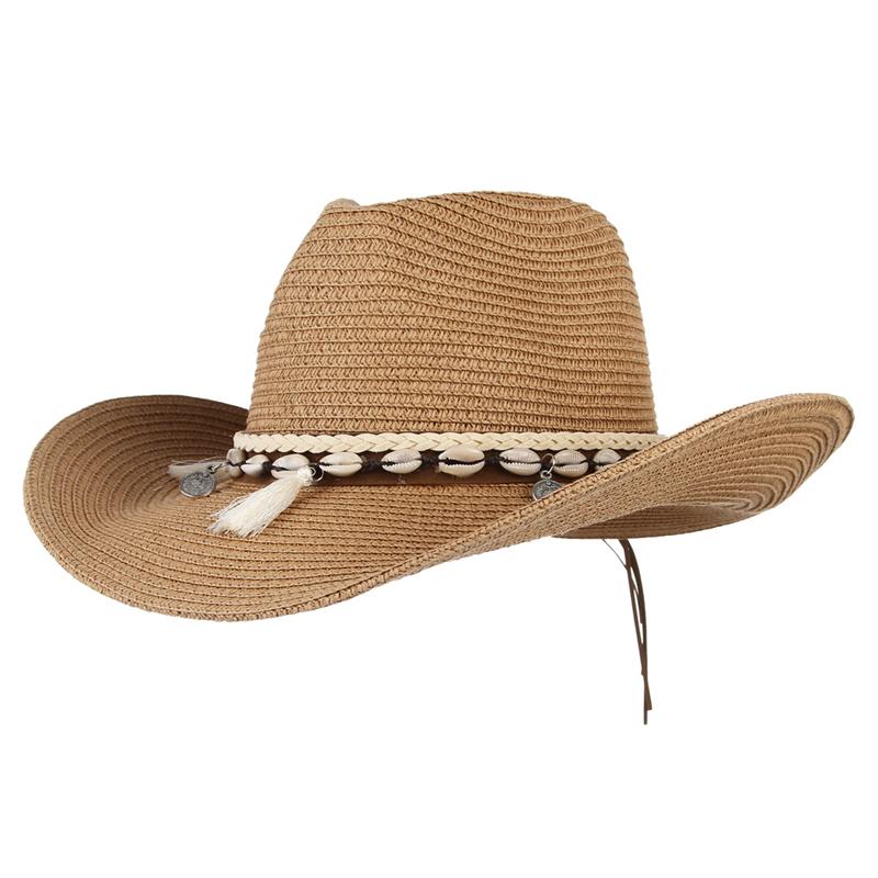 

Western Cowboy Hat for Men Outdoor Summer Straw Hat Womens Wide Brim Sun Cowgilrl Hat хакі