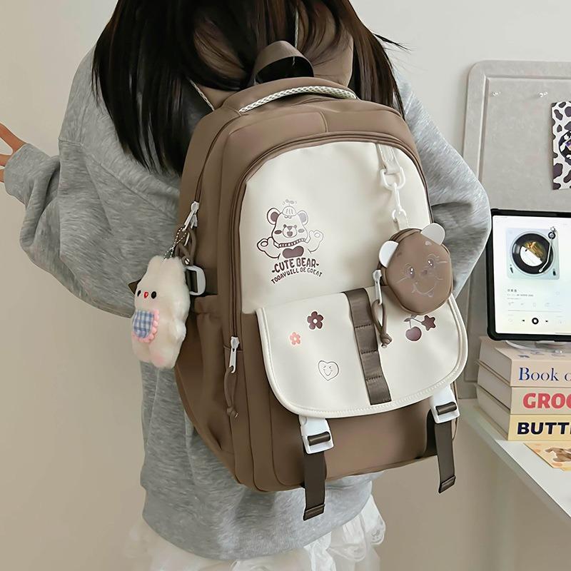 Large Capacity Schoolbag Female High Value High School Student Embroidered Backpack Cute Junior High School Student Backpack