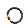 Oriole Song Agarwood & Nan Hong Agate Bracelet with 925 Silver Beads (No Oil Injection)