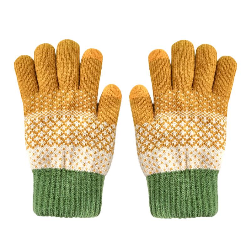 Strickhandschuhe für Damen und Herren zum Radfahren im Winter im Freien, doppellagig, warm und kältebeständig, mit dicken Samthandschuhen aus Touchscreen-Garn