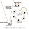 Titanium Steel 18K Gold Plated Clover Pendant Necklace Bracelet Earring Set O-Chain Jewelry Men Women