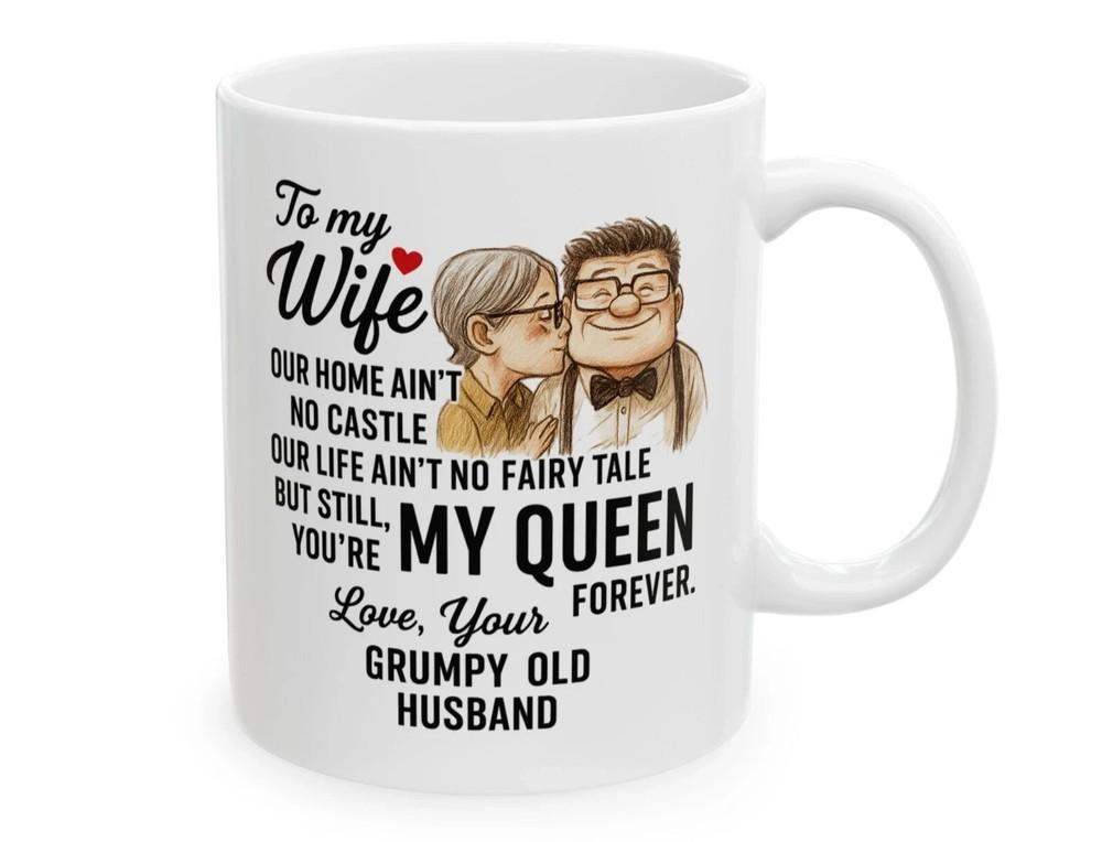 Coffee Mug Gift for Wife – You re My Queen Forever, Romantic Anniversary Mug Unisex T-Shirt M