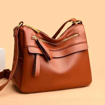 Multifunctional Leather Shoulder Bag for Women Luxury Bags Designer Brand Bags Multiple Pockets