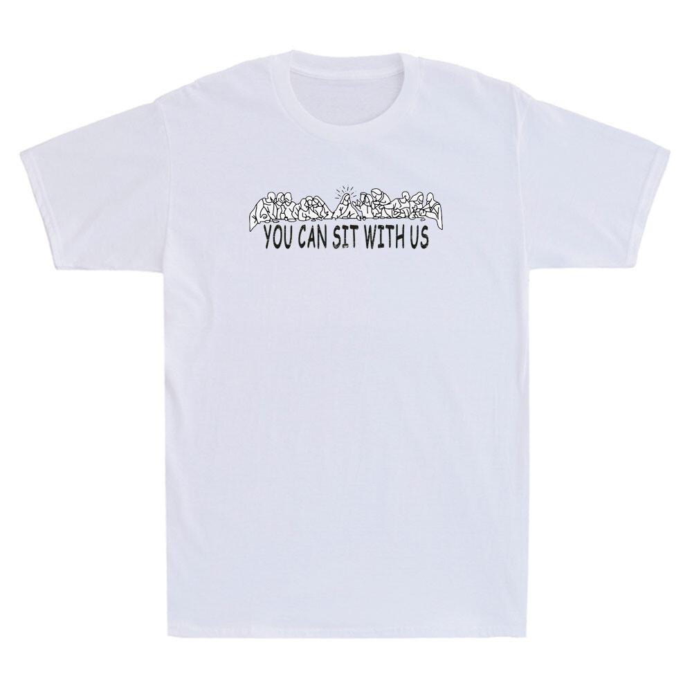 You Can Sit With US Funny Jesus And Twelve Apostles Meme Vintage Men s T-Shirt XXL