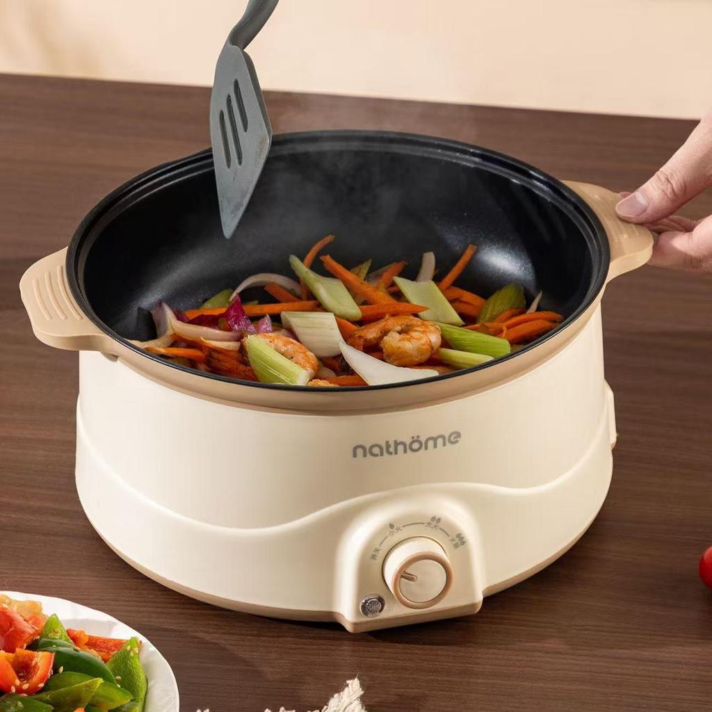 Wielofunkcyjny multicooker elektryczny All-in-One: Nieprzywierający multicooker, patelnia, urządzenie do gotowania jajek, wszechstronny garnek do gotowania do akademików i użytku domowego.