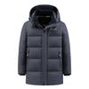 Casaco de Penas Novo para Homem de Comprimento Médio Roupa de Inverno à Prova de Frio para Homens de Meia-idade e Idosos Top para Pai