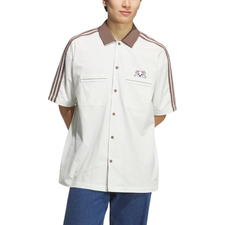 adidas Originals X Colaboración Disney Bowling SS25 Moda Versátil Corte Holgado Camiseta Polo Unisex KG6690