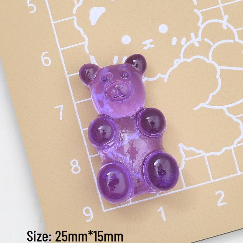 Large Translucent Bear Cartoon Cream Resin Charms for Crocs & DIY Jewelry Hair Clip Accessories