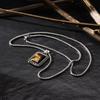 Vnox Geometric Rectangle Tiger Eye Stone Pendant Necklaces with Adjustable Box Chain, Simple Fashion Square Pendant Jewelry