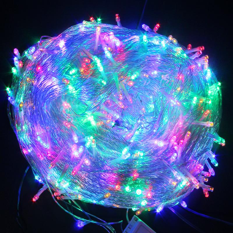 50M/100M LED String Lights Silver Wire Fairy Lights Christmas Garland For Outdoor Wedding New Year Tree Terrace Party Decoration