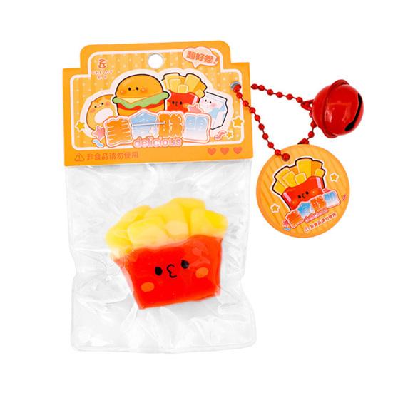 Fruit Squeeze Toy with Bell Lanyard Stress Anxiety Relief Slow Rising Mini