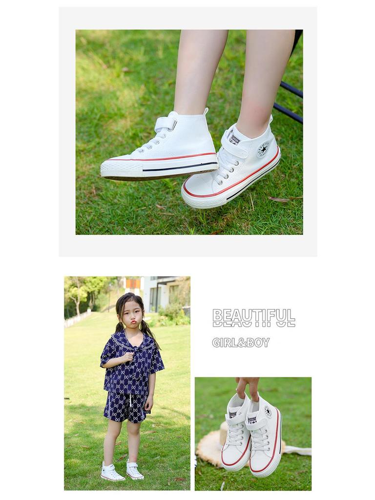 Kids' High-Top Canvas Shoes: Korean Style Spring Shoes for Boys and Girls