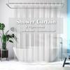 Shower Curtain with 12pc Hooks 180/200CM Bath Curtain Liners Rust-Proof Grommets Anti-Mould Waterproof Bathroom Curtains