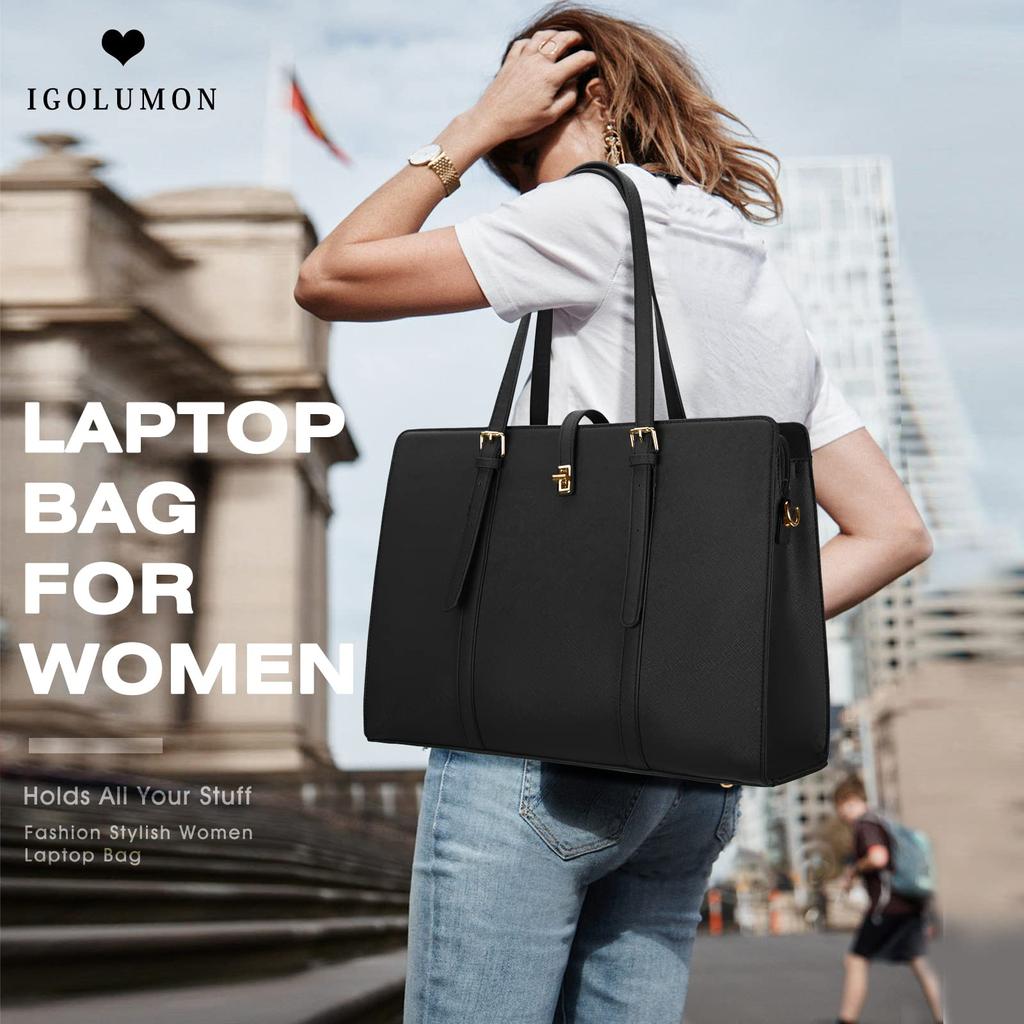 Dakuly Women's Tote Bag, Large Capacity, A4 Compatible, 2-Way, 15.6-inch Capacity, Self-Standing, Shoulder Strap, Perfect for Job Hunting, Commuting,