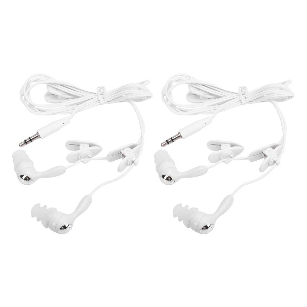 2 Pcs Wired Earphones IP68 Waterproofing Noise Isolation Clear Quality Sound 3.5mm Wired Earbuds for MP3 Player Phone