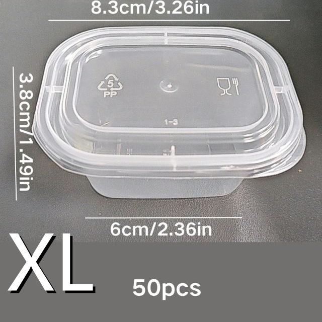 50pcs Disposable Seasoning Cups Clear Leak-proof Condiment Containers  with Lids for Sauce Yogurt Portable Travel Party Supplies