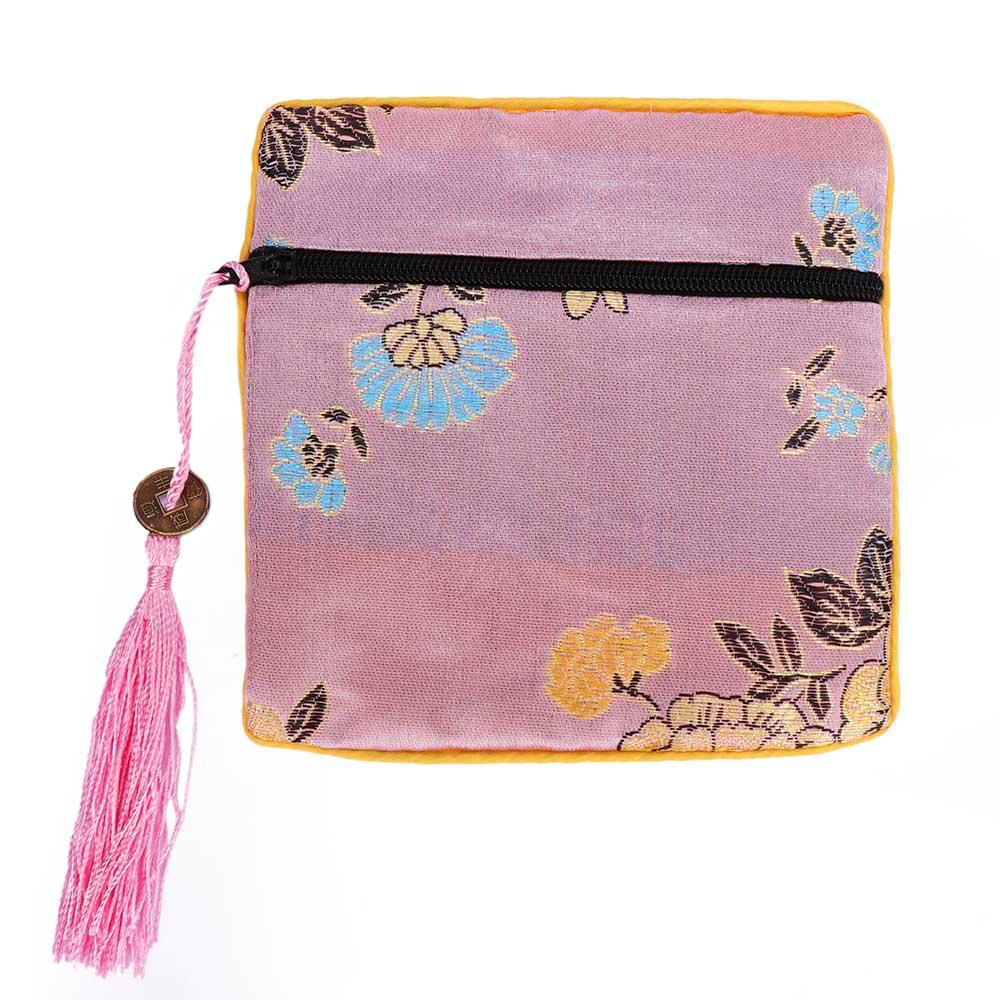 Plate Buddhist Fabric Tassel Floral Packaging Brocade Tips Bag Jewelery Bag Wallet Handbags
