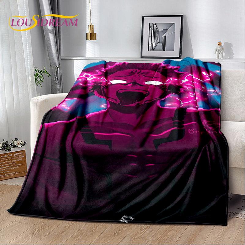 Jujutsu Kaisen Anime Cartoon Soft Plush Blanket,Flannel Blanket Throw Blanket for Living Room Bedroom Bed Sofa Picnic Cover Kids