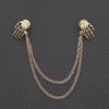 New Brooches Punk Skull Shirt Collar Pins Retro Fashion Men and Women Steampunk Charm Palm Universal Retro Chain Brooch