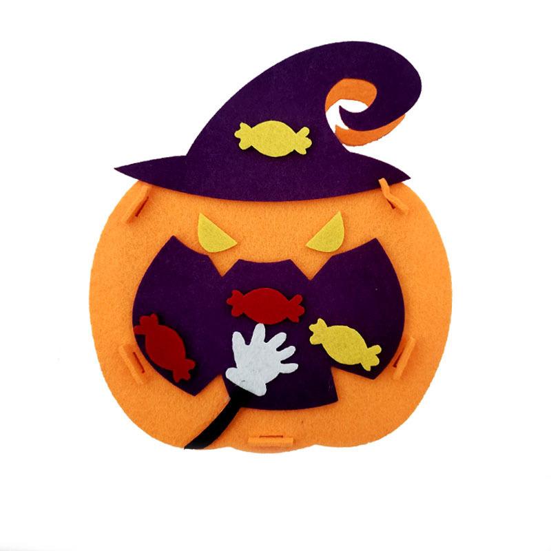 Halloween-Filz-Süßigkeitstasche, dekorative Kürbistasche.