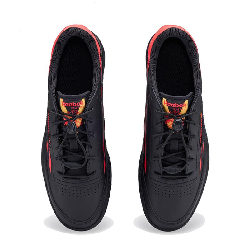 Reebok Club C Series Abrasion Resistant Low top Skateboard Shoes Men's Black Red Sneakers 100034257