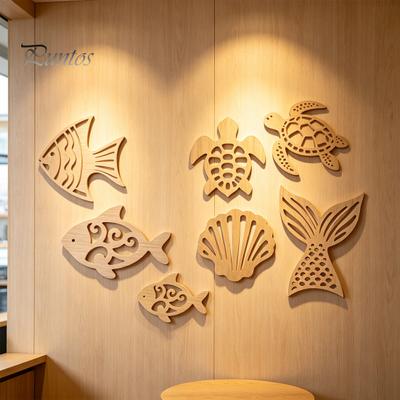 DIY Wall Narrative Decor Ocean Style Decor, Coastal Hanging Pendant for Lake House Bathroom Boho Home Art Bedroom, Natural Wooden Sign Sculpture