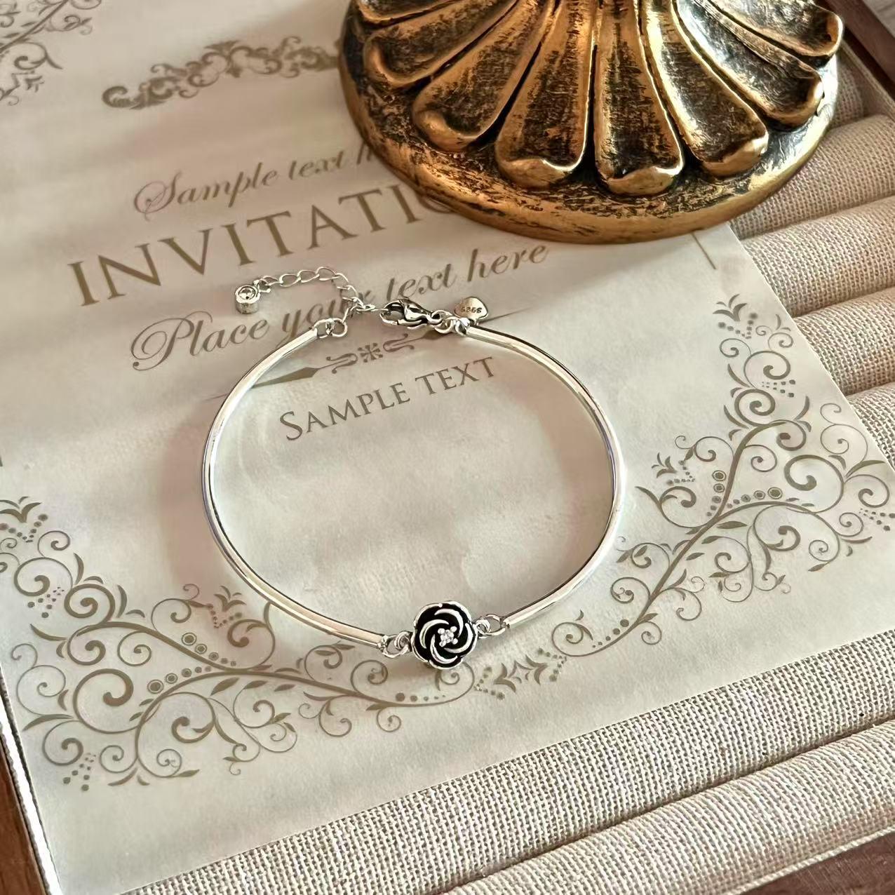 Минималистичный браслет с розой: Шикарный Евро-Американский Стиль, Элегантные и Модные Женские Люксовые Украшения