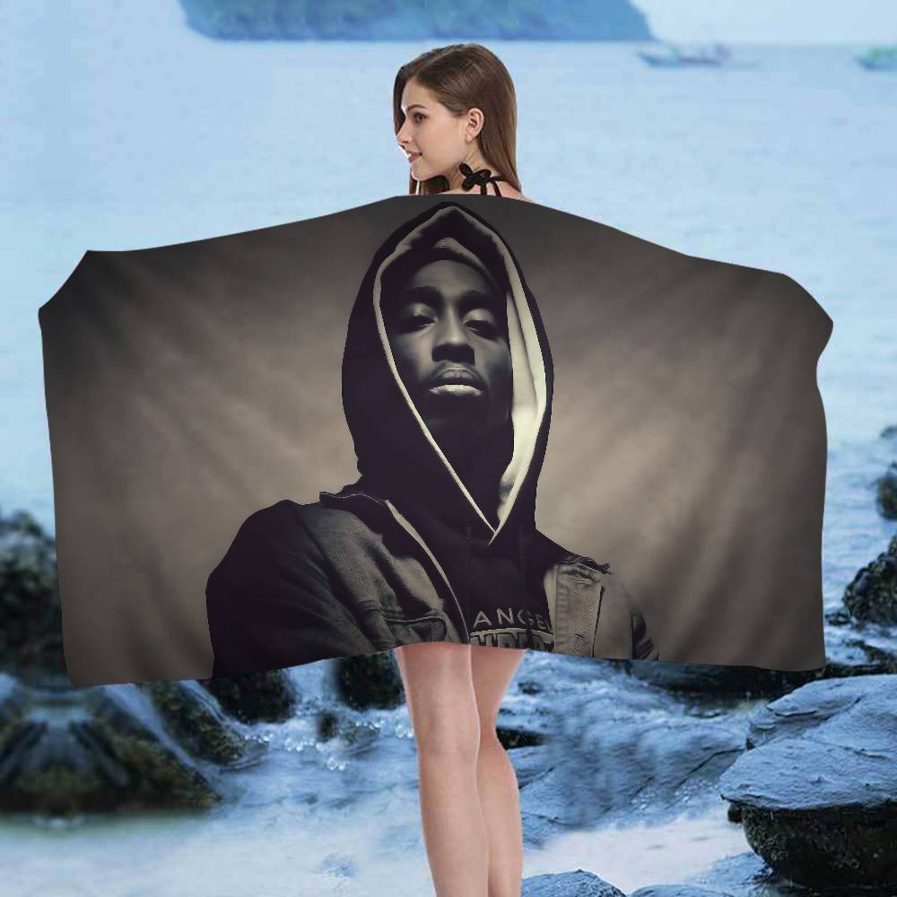 Rapper 2Pac Singer T-Tupacs Microfiber Blanket Quick Drying Beach Towels Oversized Printing Super Absorbent Pool Towel Blanket
