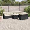 Vidaxl 10-Cz. Garden Lounge Set, Cushions Black Rattan Pe