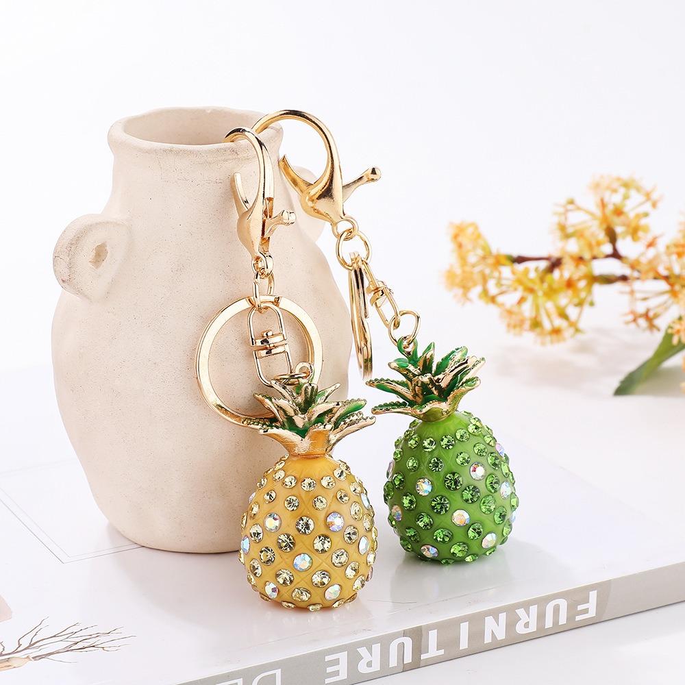 Mini Pineapple Keychain, Diamond Set, Women's Bag Pendant, Creative Handmade Accessories, Small Gifts