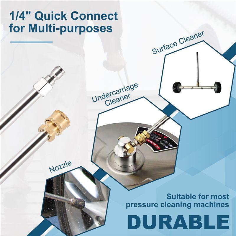 AEE4-Pressure Washer Extension Rod 17-Inch Stainless Steel 1/4 Inch Quick-Connect Electric Washer Nozzle