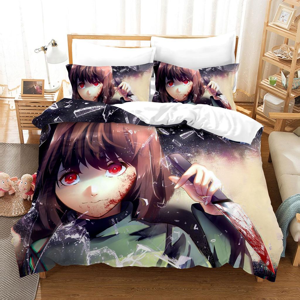 3pcs Bedding Set Animation Wish 3D Printed Cozy Duvet Cover King Queen Twin Size Birthday Gift for Adult Bedroom Decor