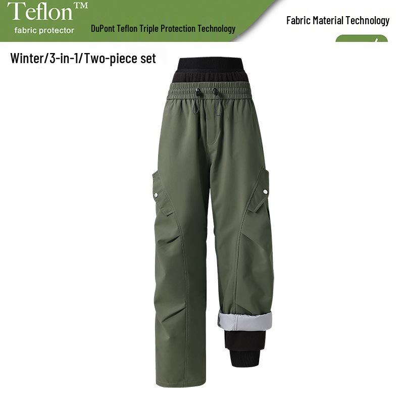Pantaloni da Sci Soft Shell Impermeabili Antivento Unisex per Primavera/Autunno - Gamba Dritta Alpinismo Outdoor